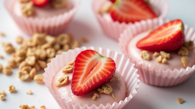 3 Ingredient Strawberry Yogurt Bites