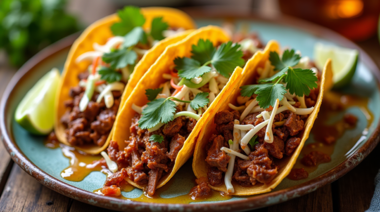 Garlic Butter Honey BBQ Beef Tacos