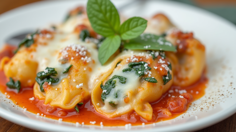 Spinach and Ricotta Stuffed Shells