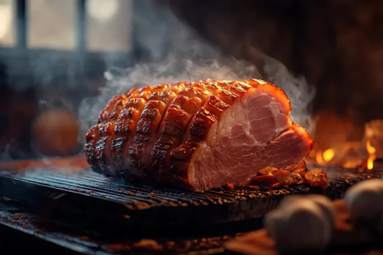 smoked ham on pellet grill