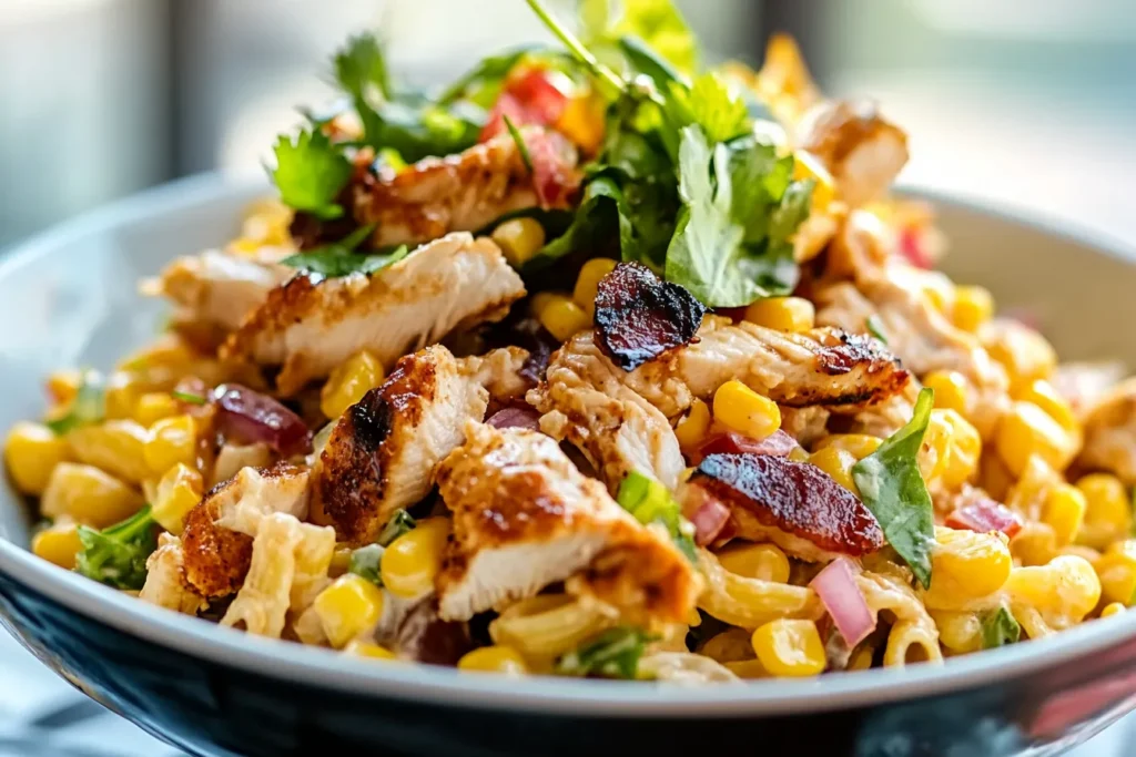 BBQ Chicken Pasta Salad with Ranch & Corn