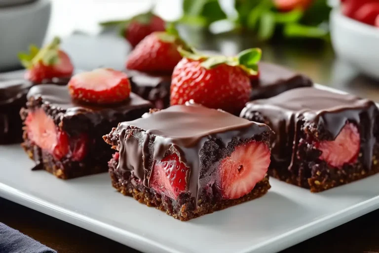 CHOCOLATE COVERED STRAWBERRY BROWNIES