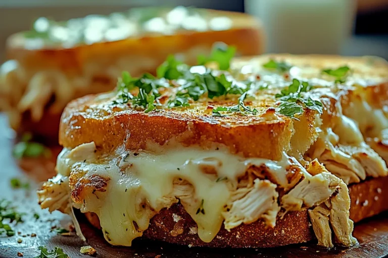 Cheesy Chicken Garlic Bread Sandwich
