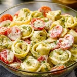 Creamy Pesto Tortellini Salad