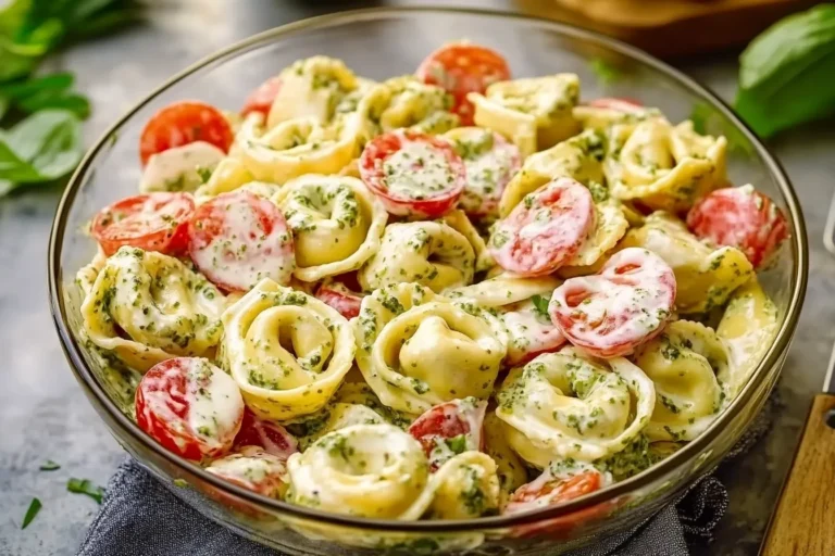 Creamy Pesto Tortellini Salad