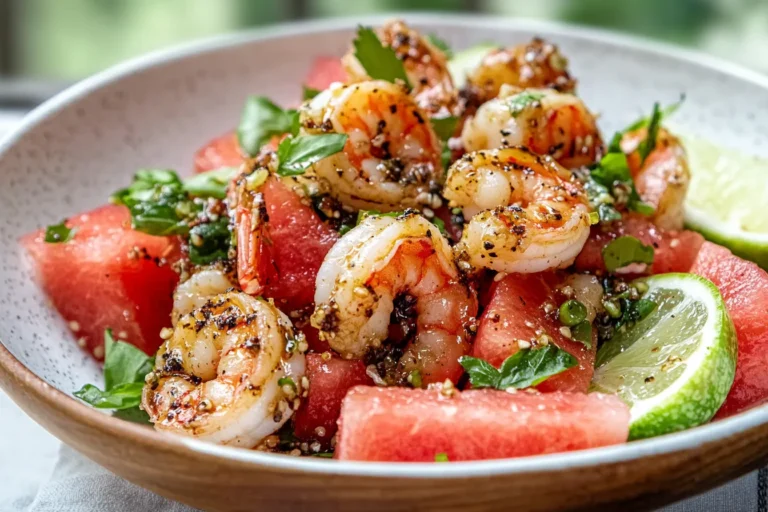 Honey Garlic Shrimp & Watermelon Salad