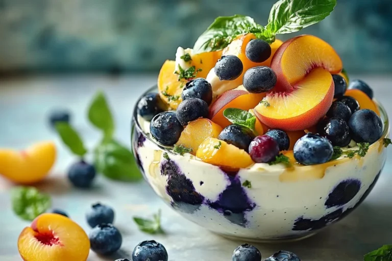 Refreshing Summer Medley with Blueberries and Peaches