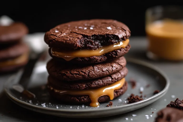 Salted Caramel Brownie Cookie Sandwiches