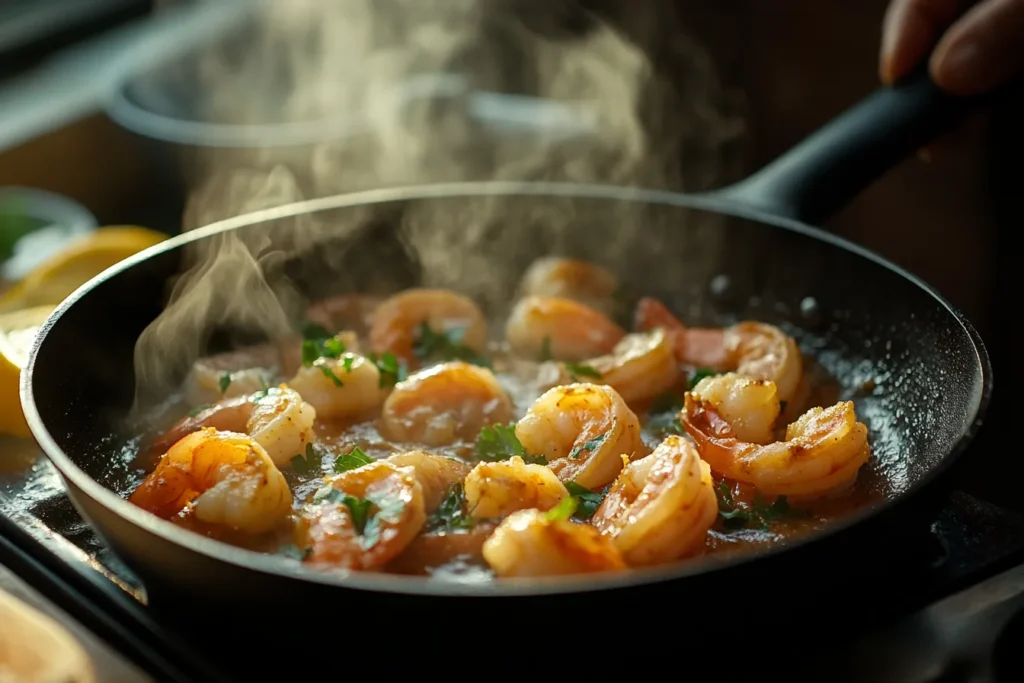 Smoked Garlic Butter Shrimp Skillet
