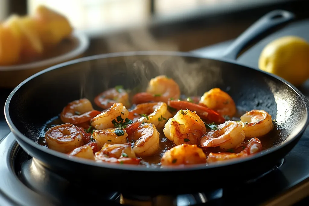Smoked Garlic Butter Shrimp Skillet