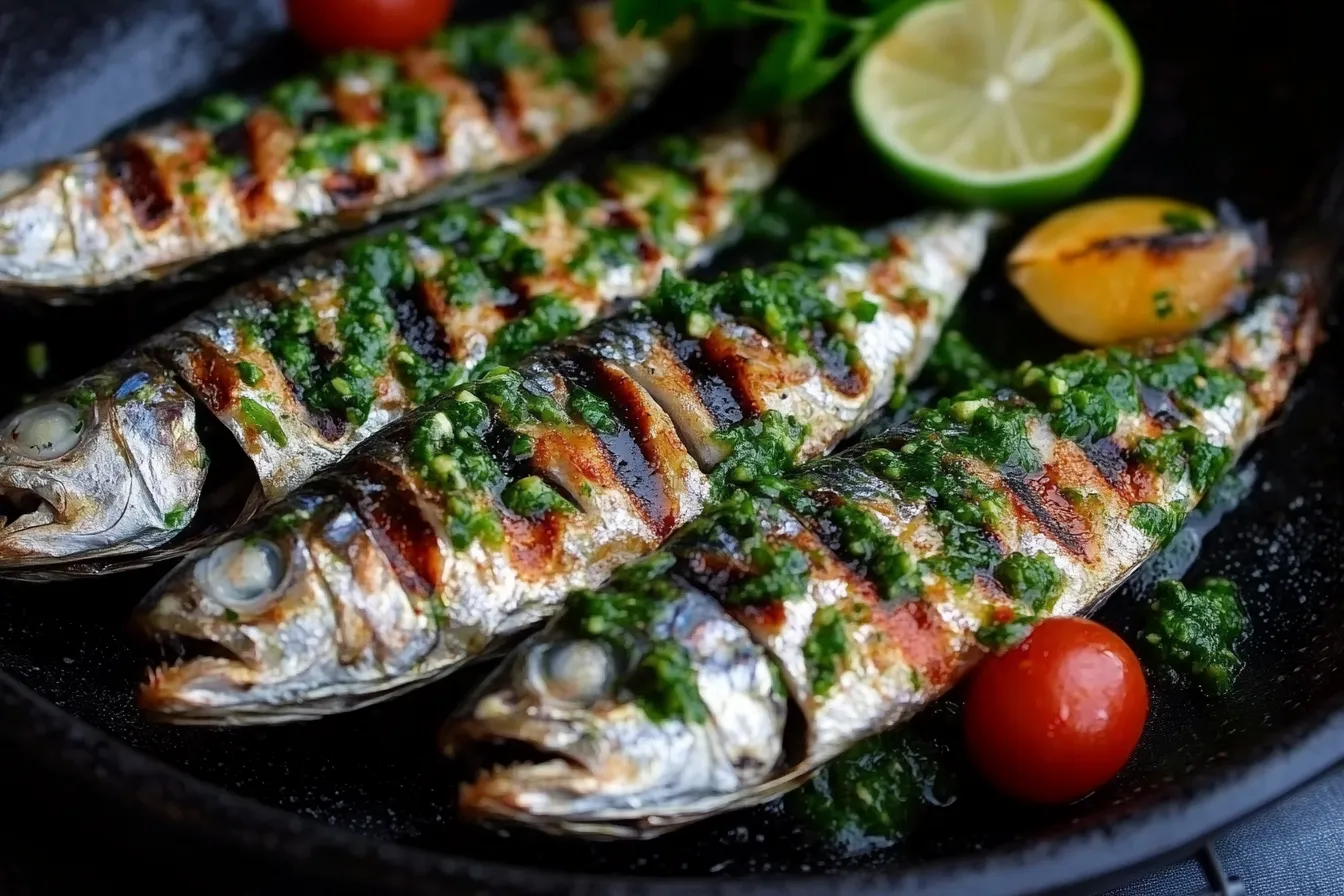 grilled mackerel with chimichurri