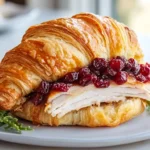 turkey craisin croissant sandwich