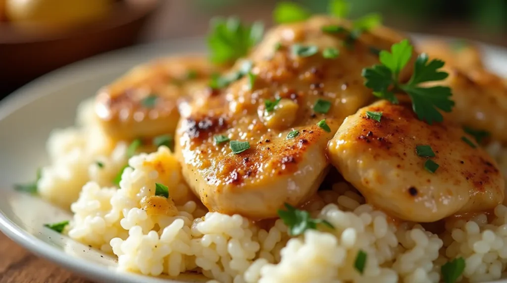 Creamy Smothered Chicken and Rice
