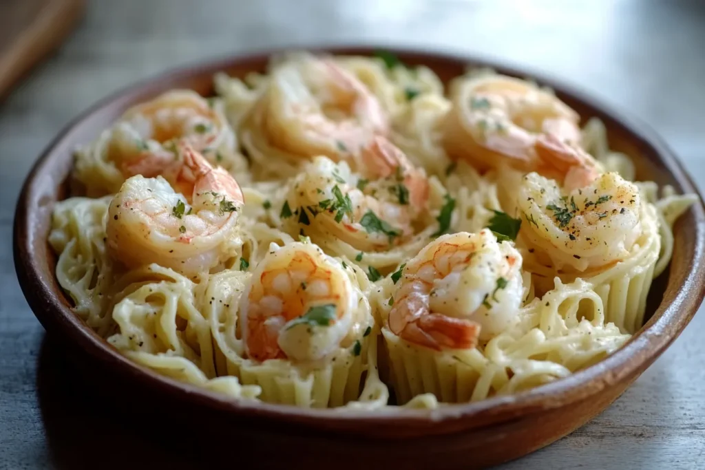 Creamy Shrimp Scampi Pasta Cups