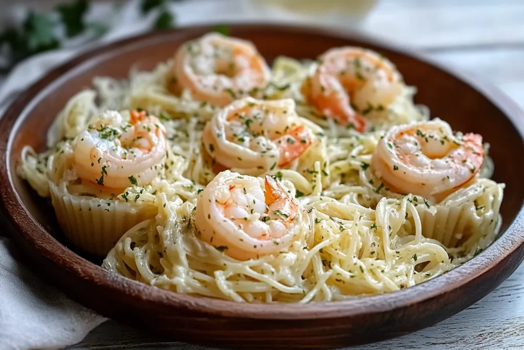 Creamy Shrimp Scampi Pasta Cups