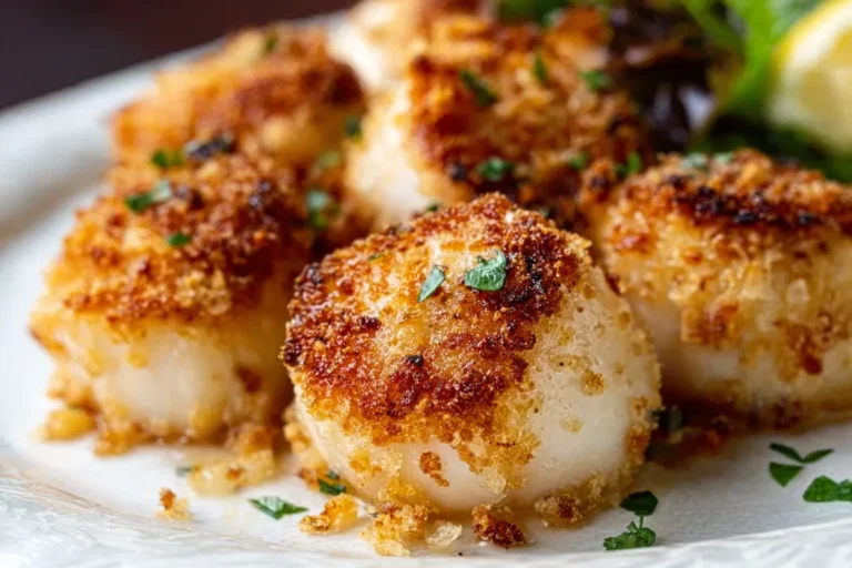 air fryer parmesan crusted scallops