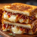 Bacon and Carmelized Onion Grilled Cheese Sandwiches