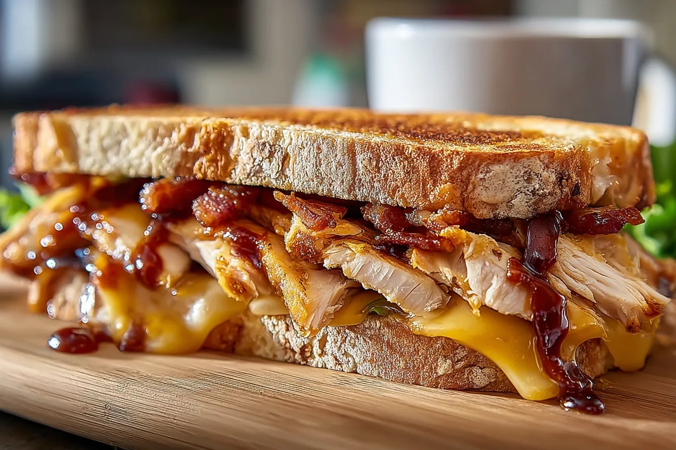 BBQ Chicken Bacon Melt Sandwich