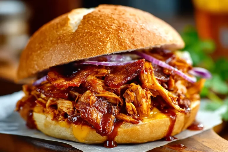 BBQ Pulled Chicken Bacon Melt