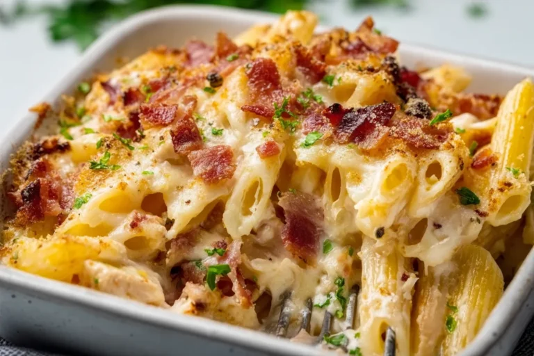 Cheesy Chicken Bacon Ranch Pasta Bake