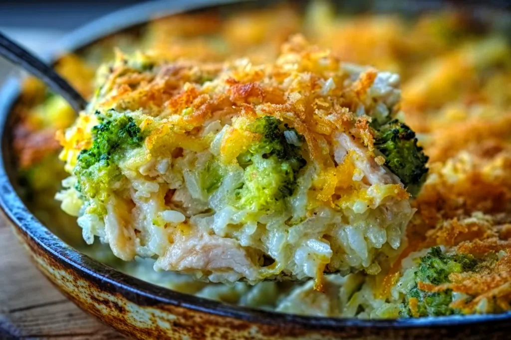 Cheesy Chicken & Broccoli Rice Casserole