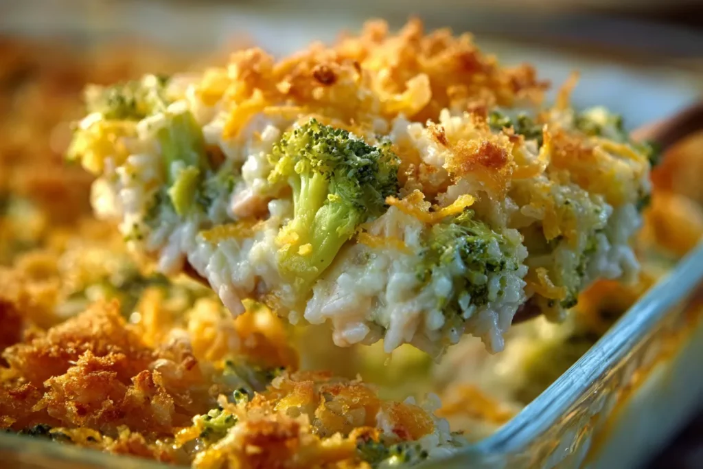 Cheesy Chicken & Broccoli Rice Casserole