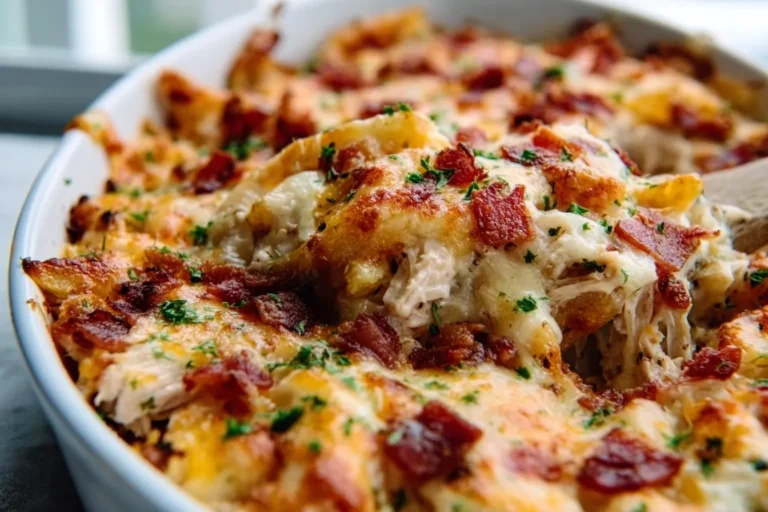 Cheesy Ranch Chicken Bacon Casserole