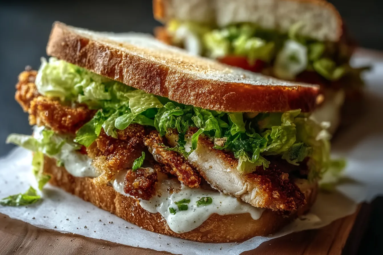 CRUNCHY CHICKEN CAESAR SANDWICH