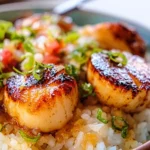 Garlic Butter Scallop Rice Bowl