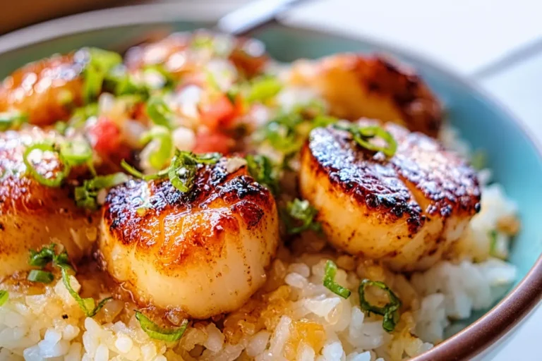 Garlic Butter Scallop Rice Bowl