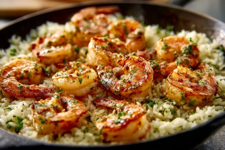 Garlic Butter Shrimp and Rice Skillet