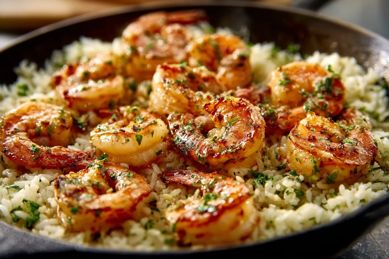 Garlic Butter Shrimp and Rice Skillet