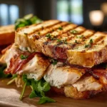 Grilled Ranch Chicken Bacon Sandwich Melt
