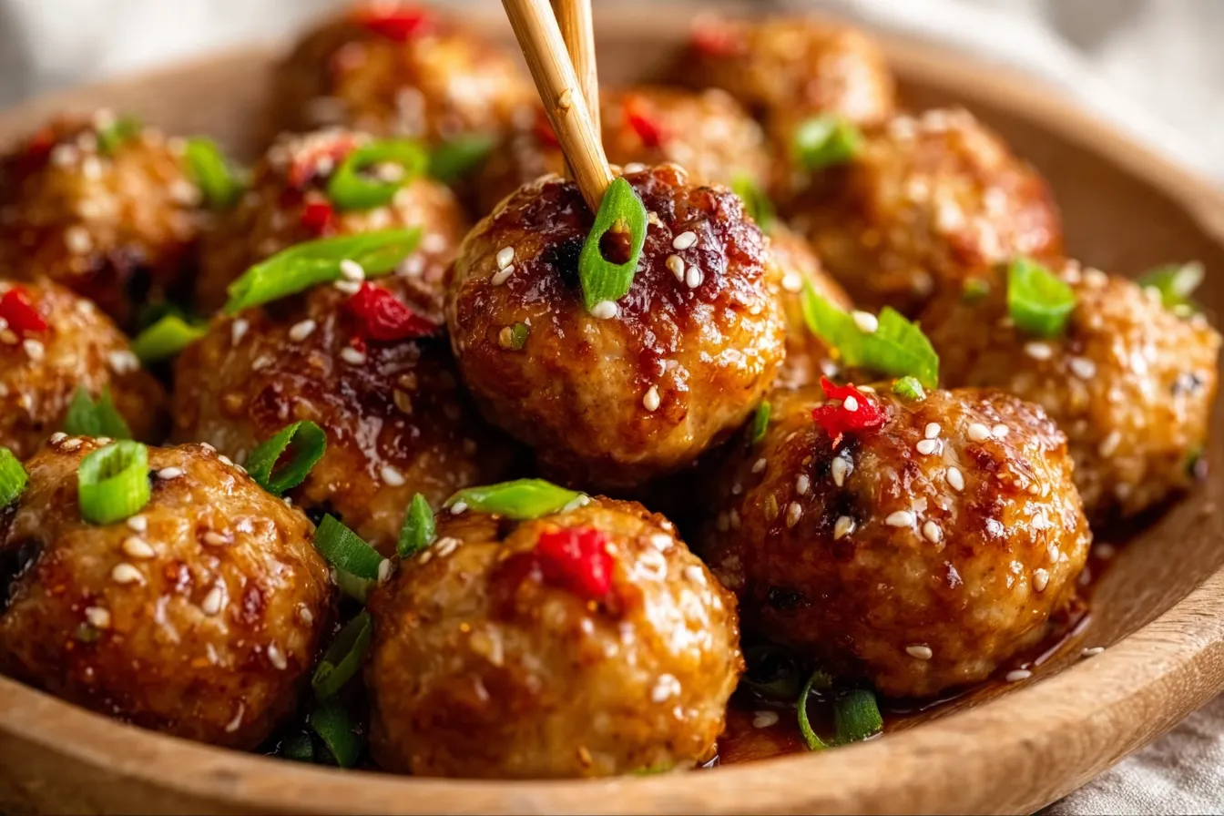 Sticky Sweet Chili Chicken Meatballs