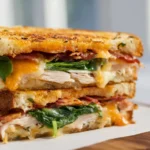 Turkey Melt With Cheddar, Spinach, And Bacon