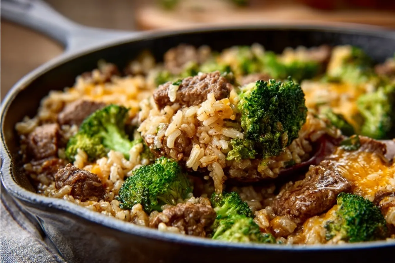 Beef and Broccoli Rice Skillet