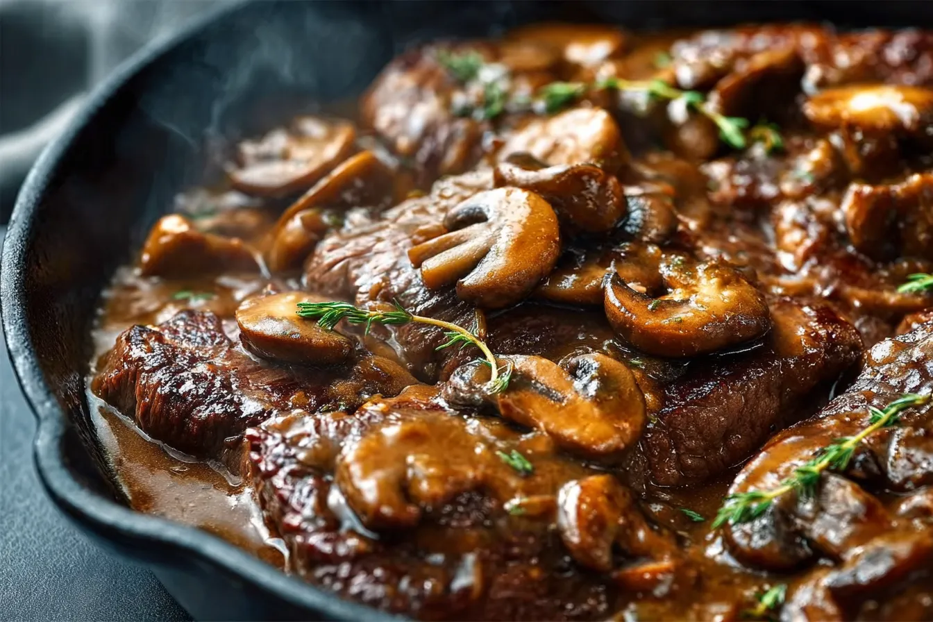 Beef and Mushroom Gravy Skillet