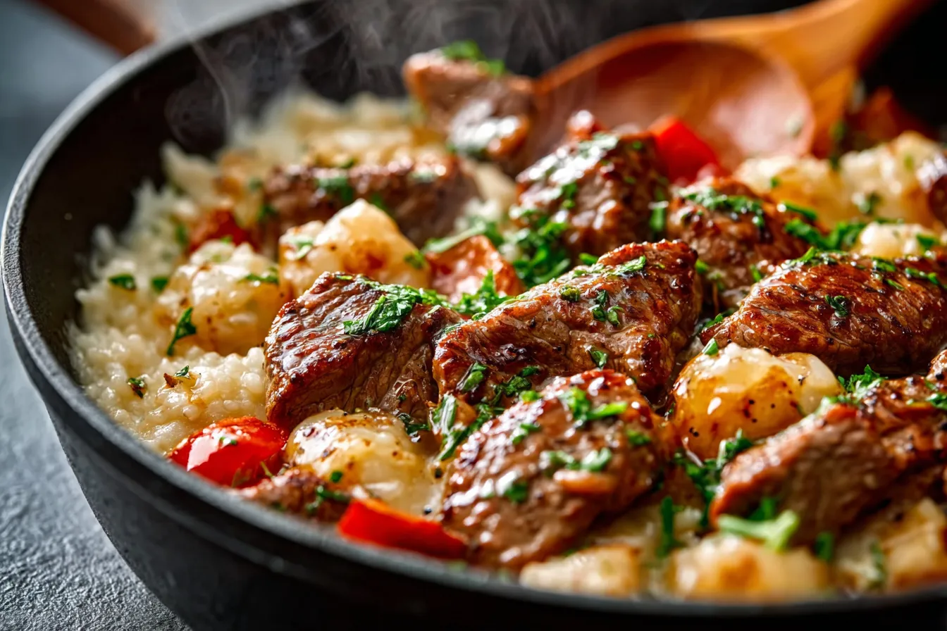 Beef Onion Pepper Skillet