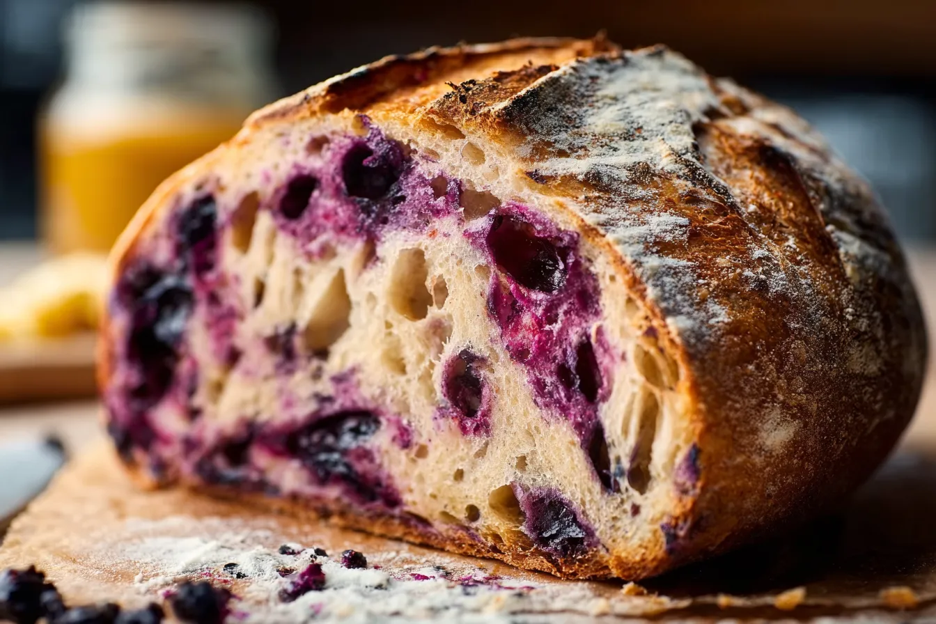 blueberry lemon sourdough bread