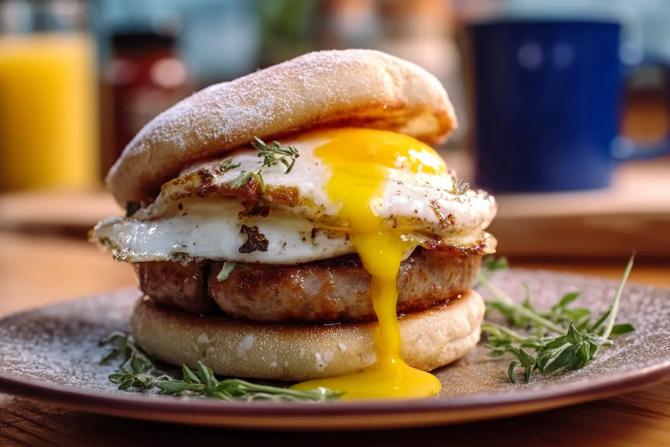 Breakfast Sandwich with Sausage & Egg