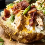 Chicken Bacon Ranch Stuffed Potatoes