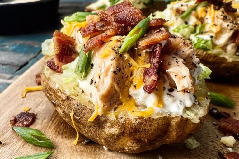 Chicken Bacon Ranch Stuffed Potatoes