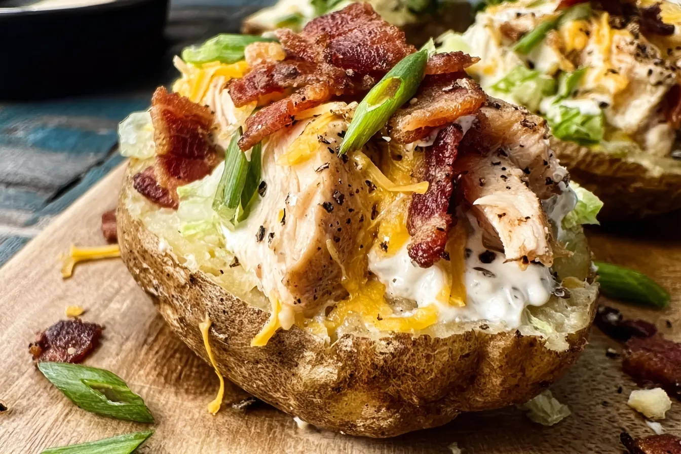 Chicken Bacon Ranch Stuffed Potatoes