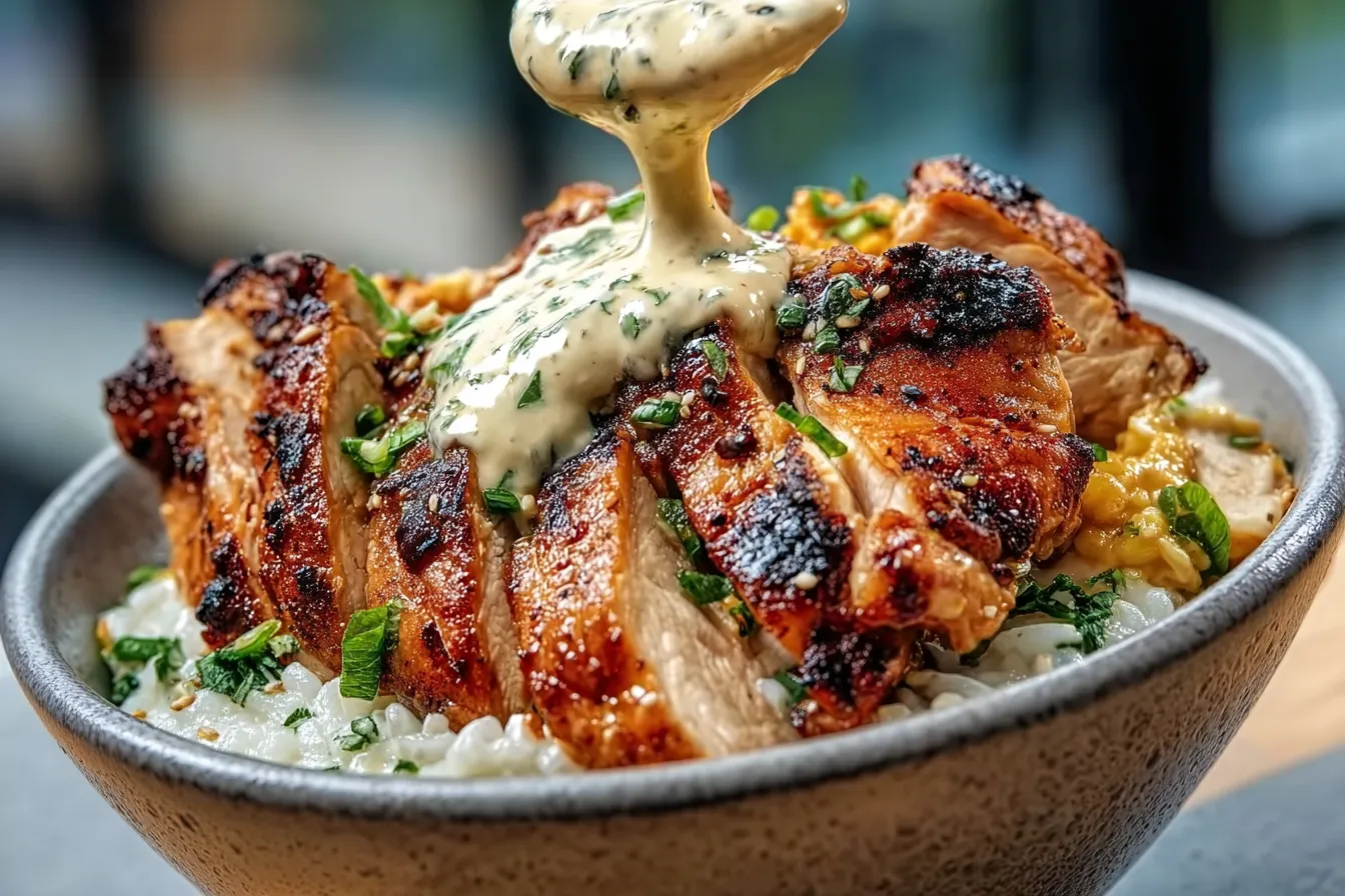 Chicken Bowl with Creamy Garlic Sauce