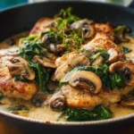 Chicken Spinach Mushroom Skillet
