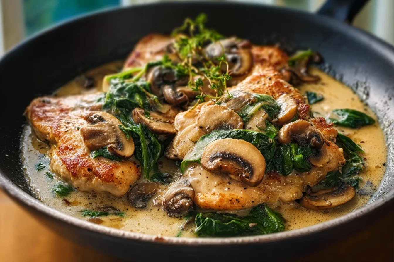 Chicken Spinach Mushroom Skillet