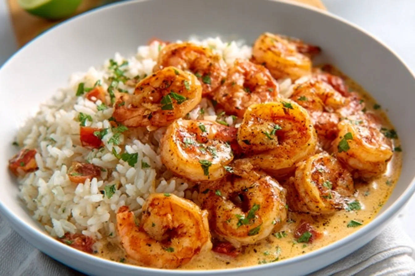 Creamy Cajun Shrimp Rice Skillet