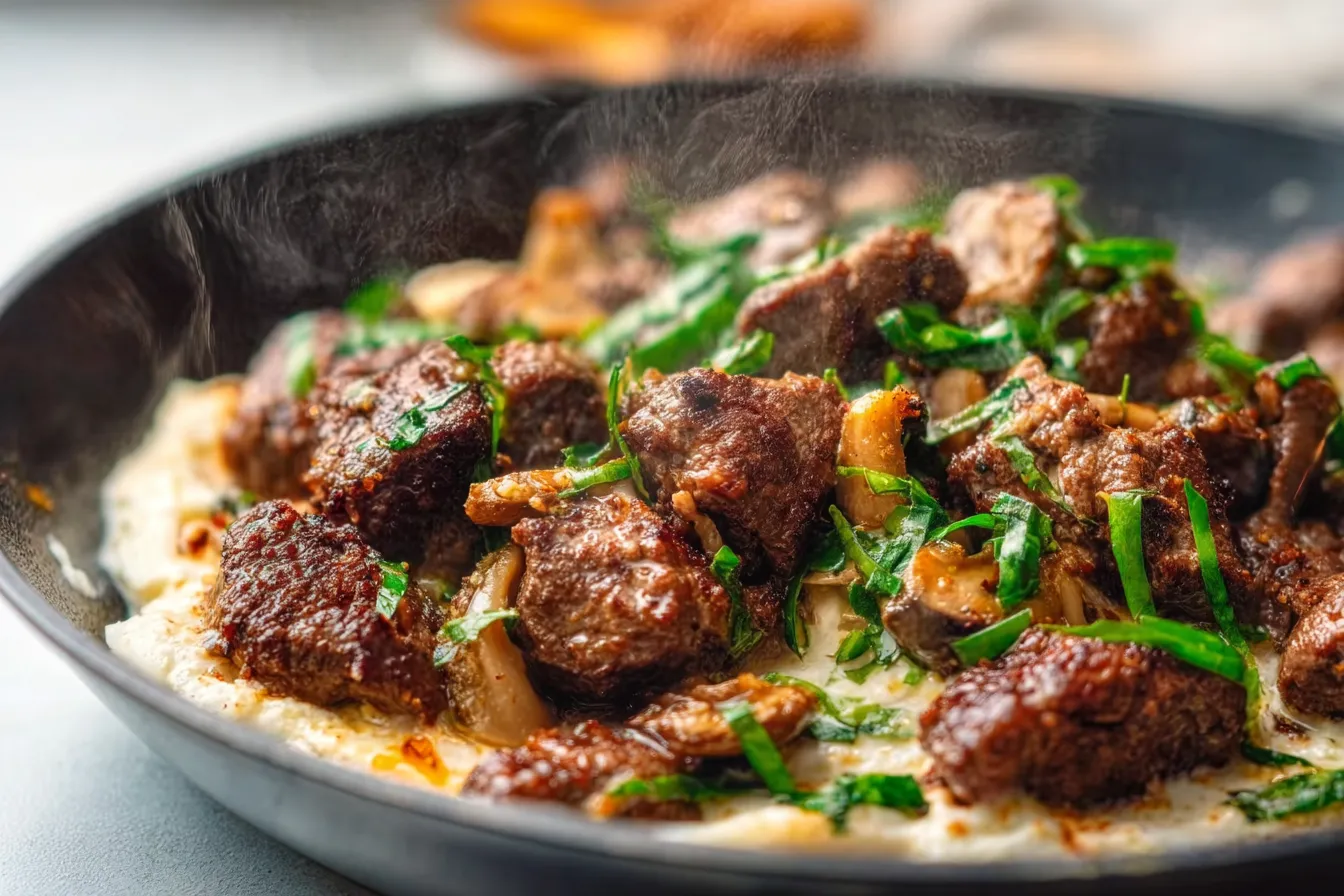 Creamy Garlic Beef Skillet