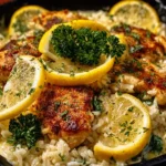 Creamy Lemon Chicken Rice Skillet