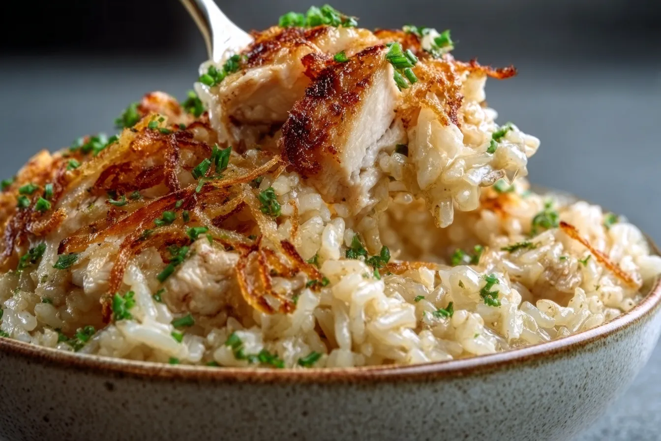 Creamy Onion Chicken Rice
